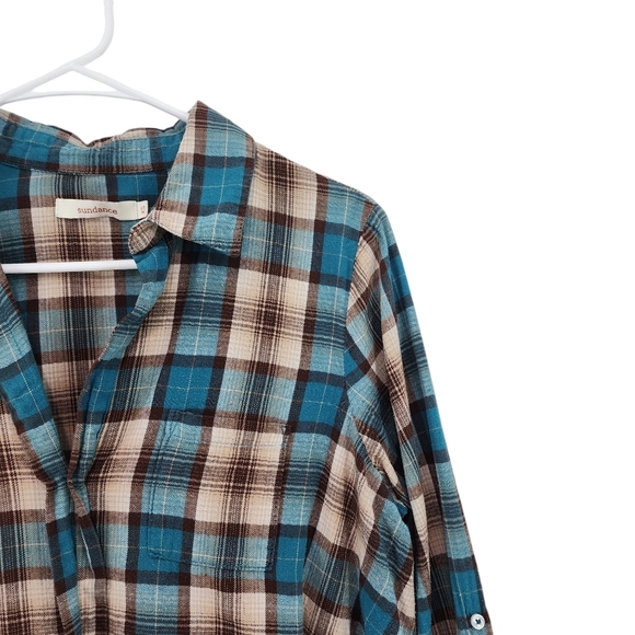 Sundance Women's 100% Cotton Plaid Button Front Shirt - XS - Picture 2 of 5